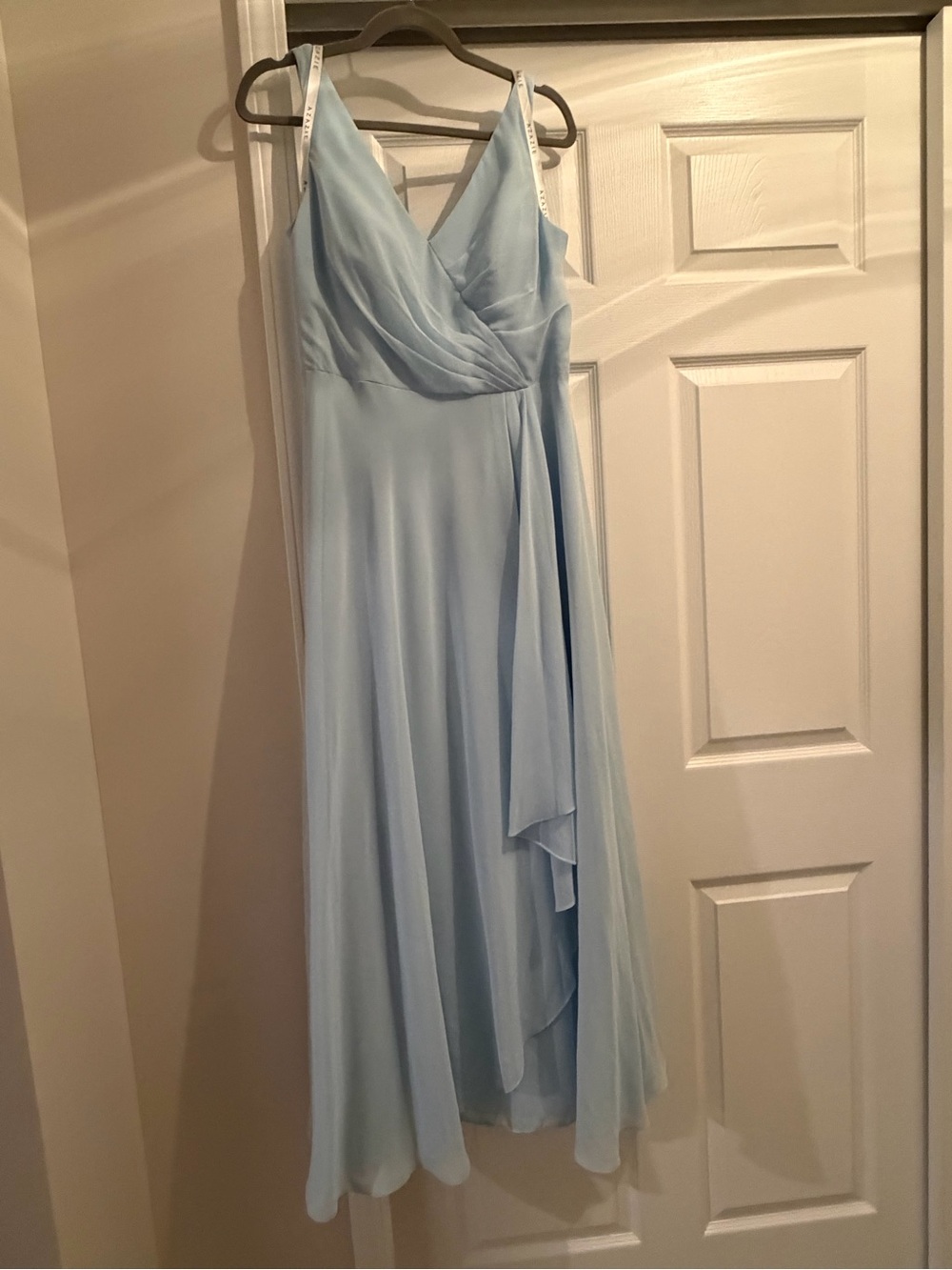 Azazie Light Blue V-Neck Chiffon Dress - Women